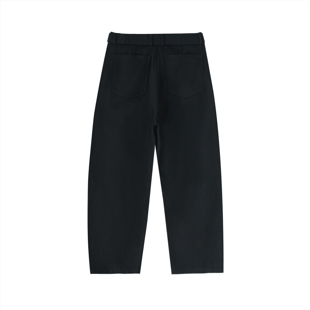 Faire Blanks | Belted Barrel-leg Chino Pants