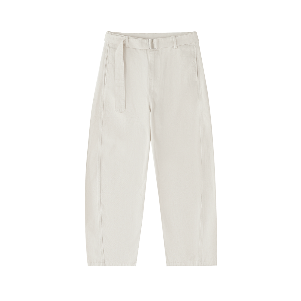 Faire Blanks | Belted Barrel-leg Chino Pants