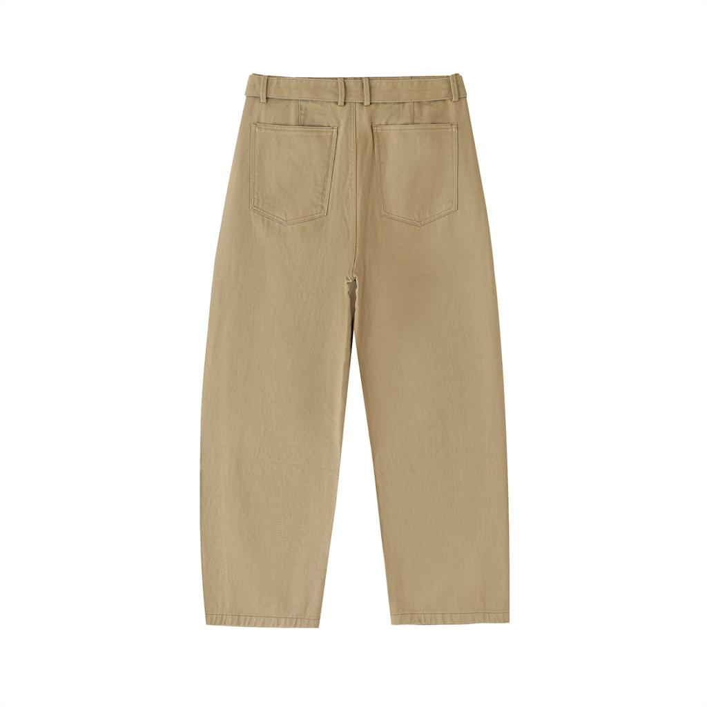 Faire Blanks | Belted Barrel-leg Chino Pants