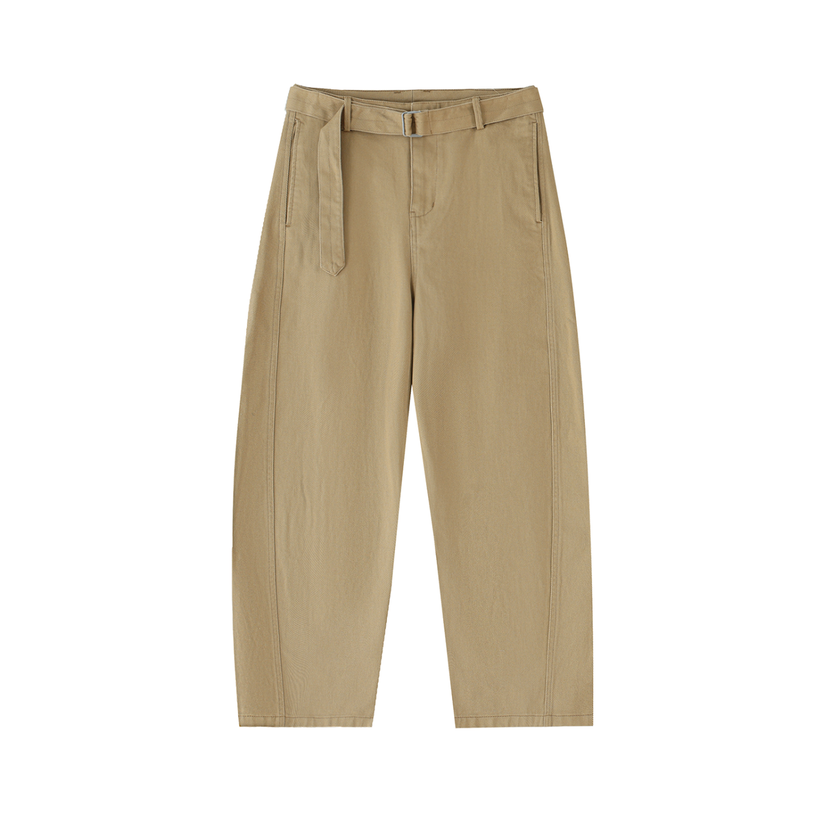 Faire Blanks | Belted Barrel-leg Chino Pants