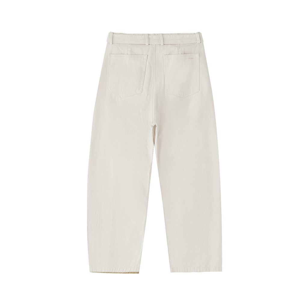 Faire Blanks | Belted Barrel-leg Chino Pants