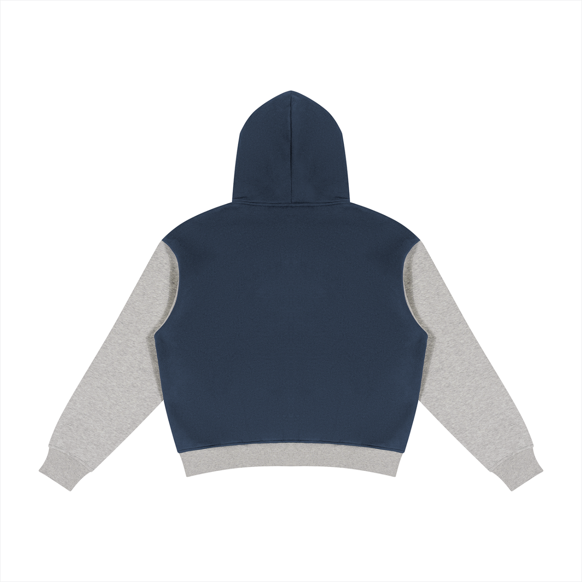 Faire | “Simple Blue and Grey” | Unisex Color Block Fleece Full Zip Hoodie