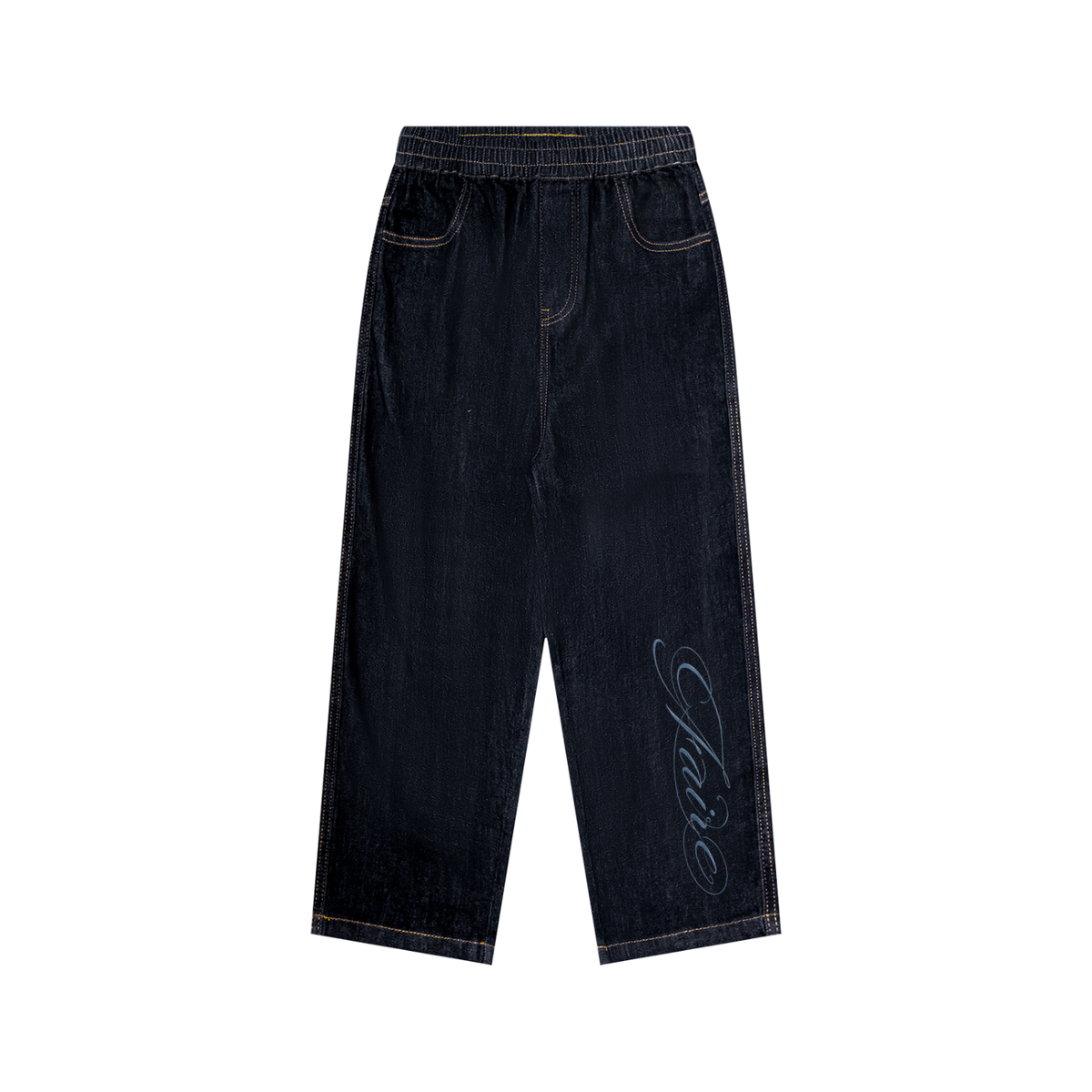 Faire | “Cursive” | Kid’s Unisex Straight Leg Elastic Waist Jeans