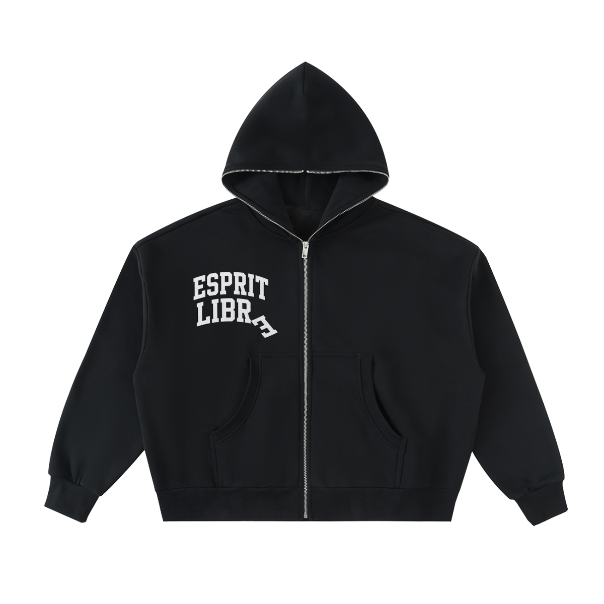 Faire | “ESPRIT LIBRE” | Fleeced Full-Zip Boxy Hoodie