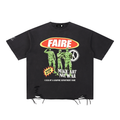 Faire | “Make art not war” | Snow Washed Raw-Hem Tee