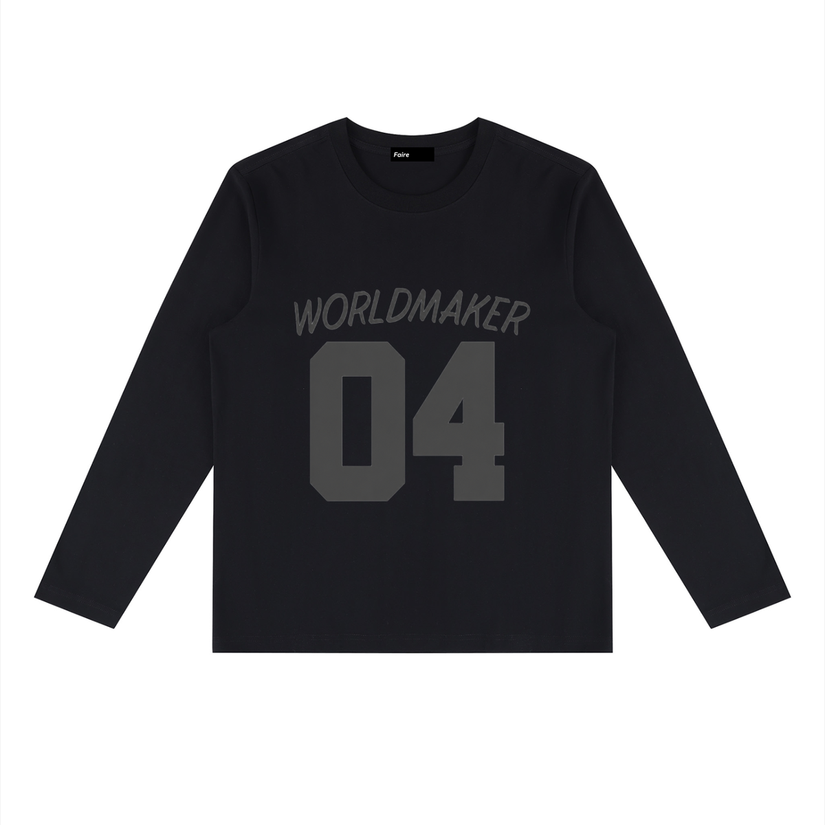 Stealth grey n Blk | “WORLDMAKER 04” | Long Sleeve