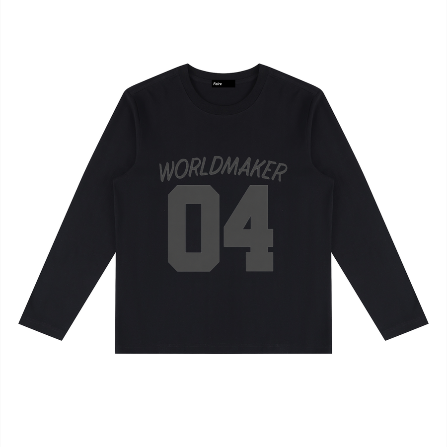 Stealth grey n Blk | “WORLDMAKER 04” | Long Sleeve