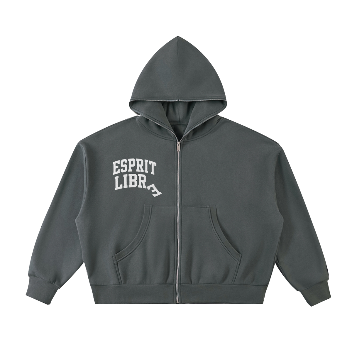 Faire | “ESPRIT LIBRE” | Fleeced Full-Zip Boxy Hoodie